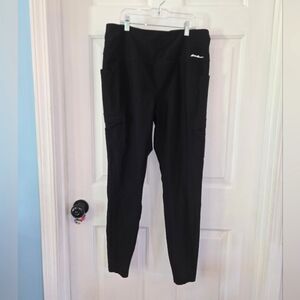 Eddie Bauer Large Black Cargo Ankle Leggings